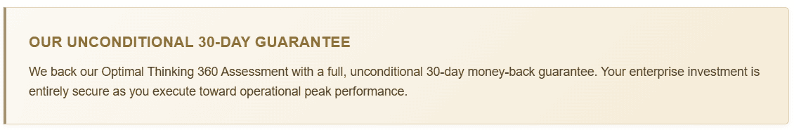 Unconditional 30-day Guarantee